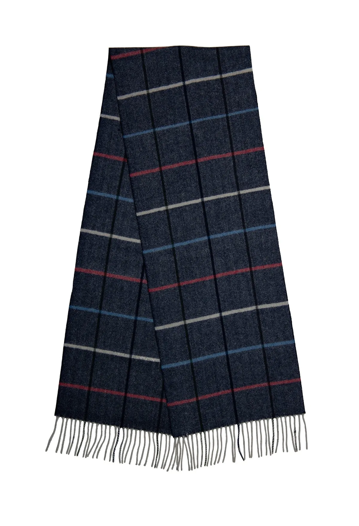 Elmira Plaid Grey Wool Scarf