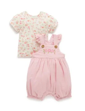 EMBROIDERED OVERALL SET