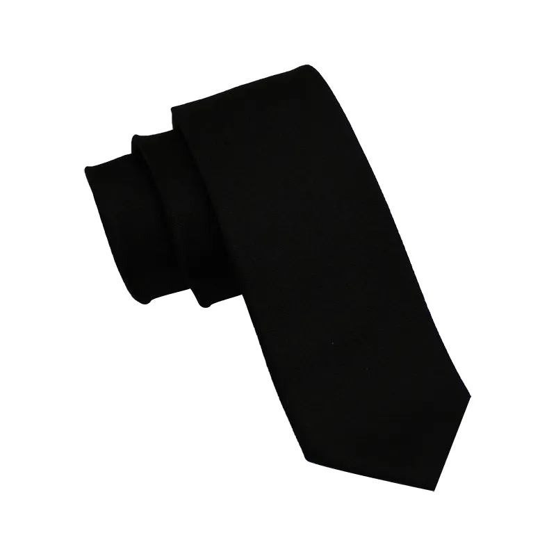 Enfield Black Skinny Silk Tie