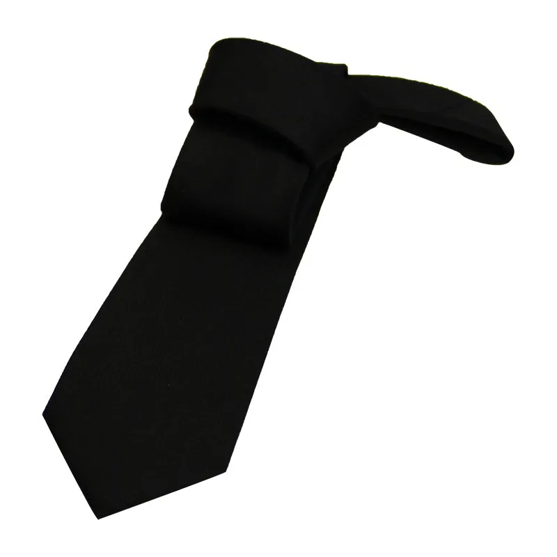 Enfield Black Skinny Silk Tie