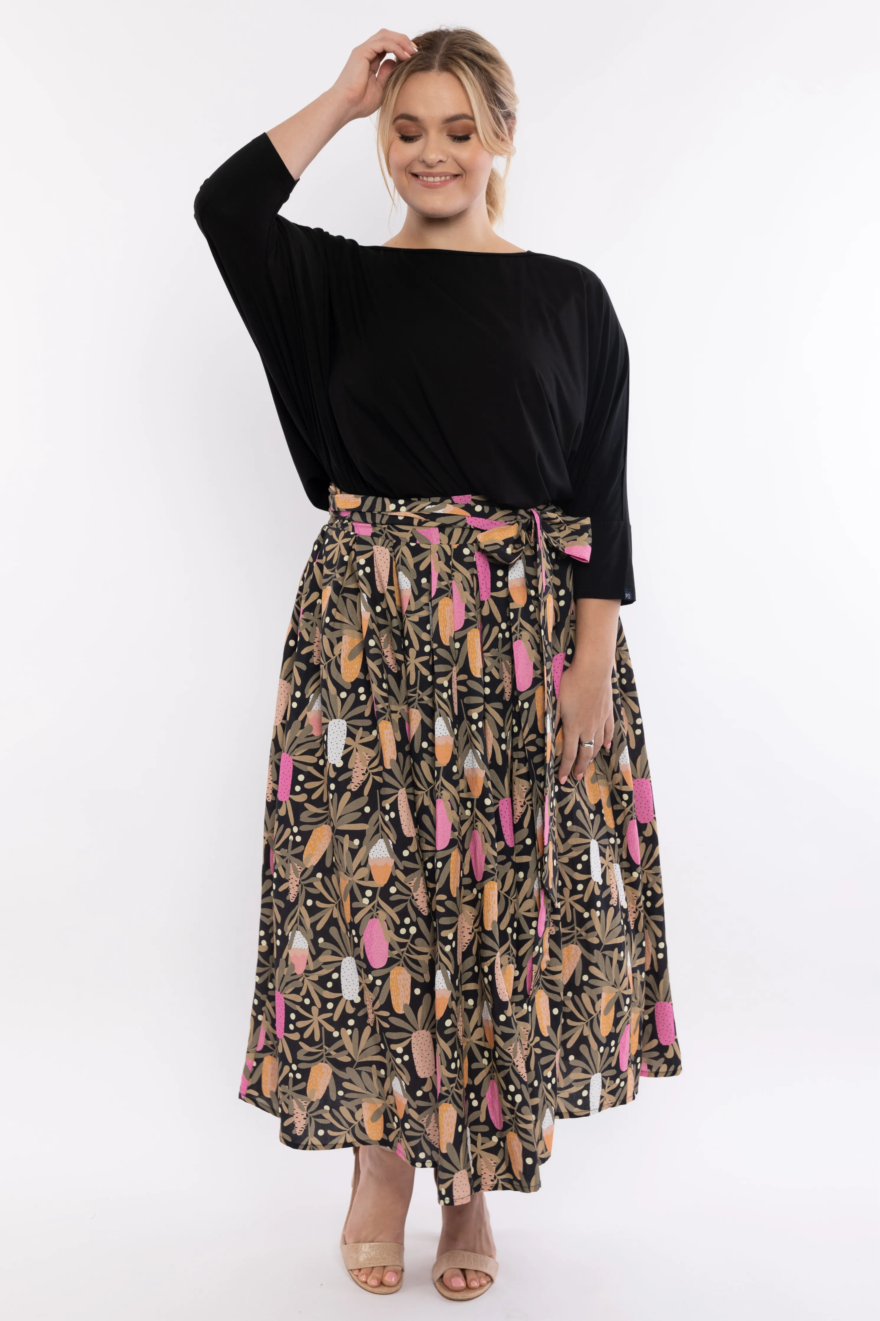 FINAL SALE Twirl Tie Skirt in Banksia