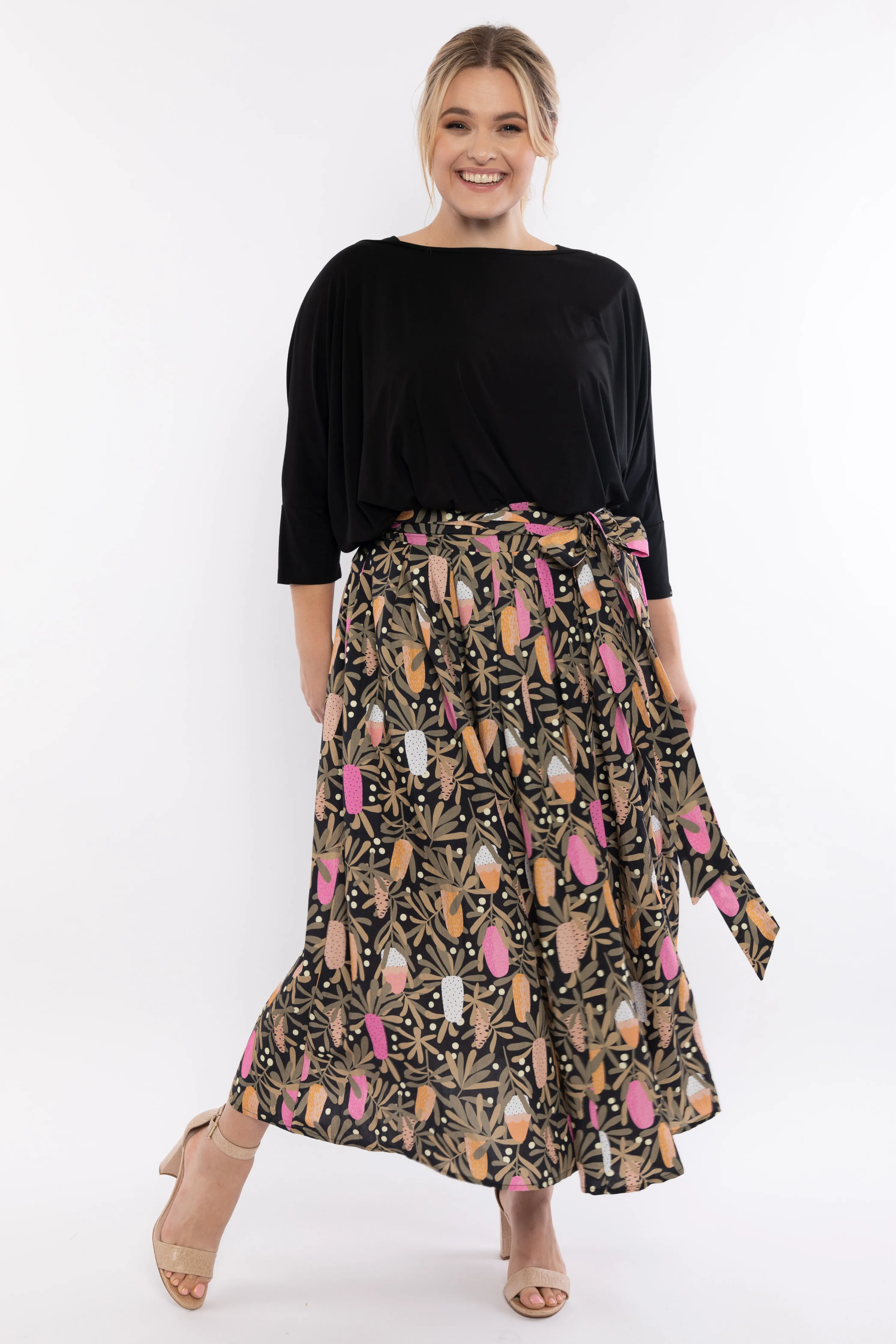 FINAL SALE Twirl Tie Skirt in Banksia