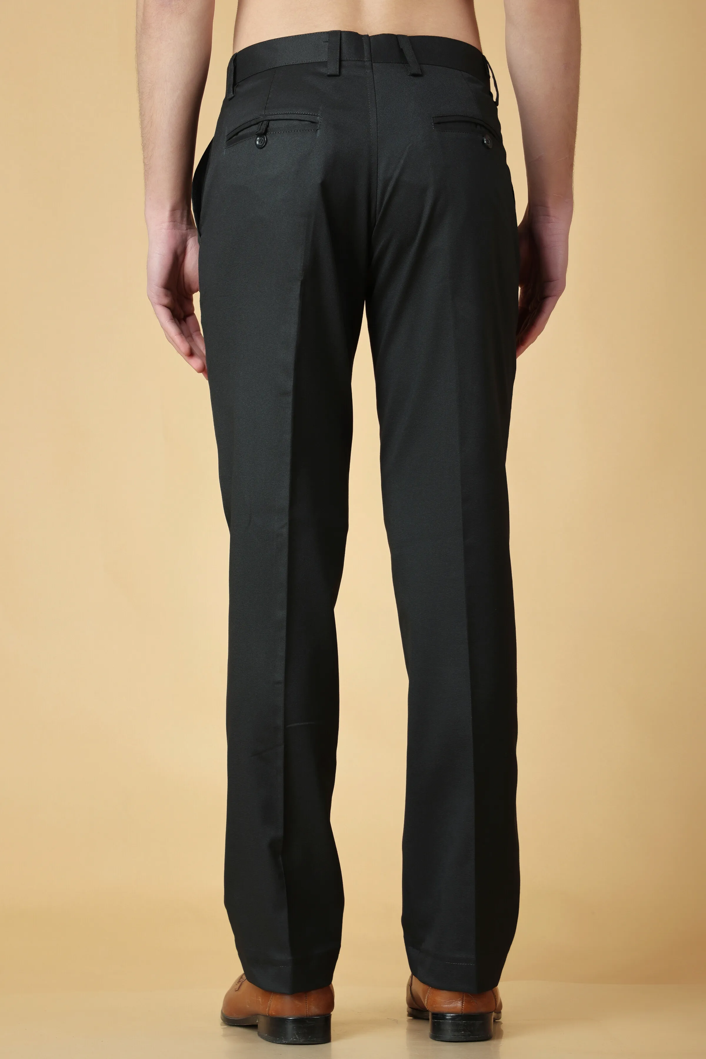 Forest Black Formal Stretch Trousers