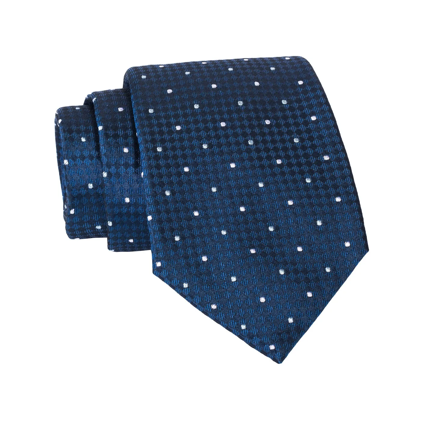 French Creek Polka Dot Silk Tie, Navy / Silver