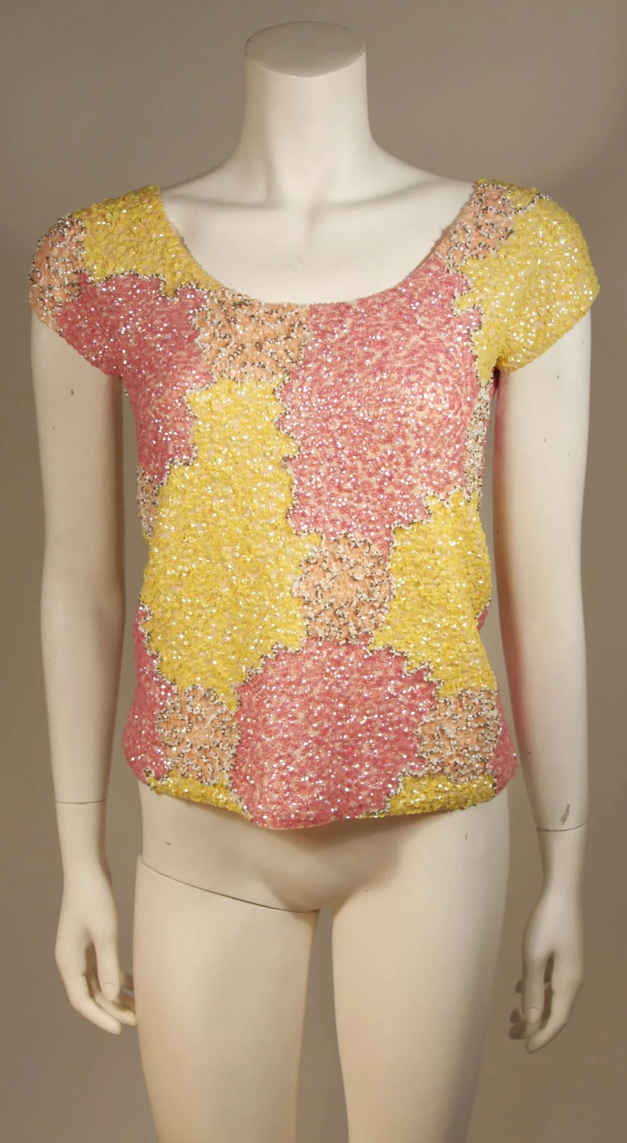 GENE SHELLY'S Yellow and Pink Stretch Wool Abstract Set Size 6-8