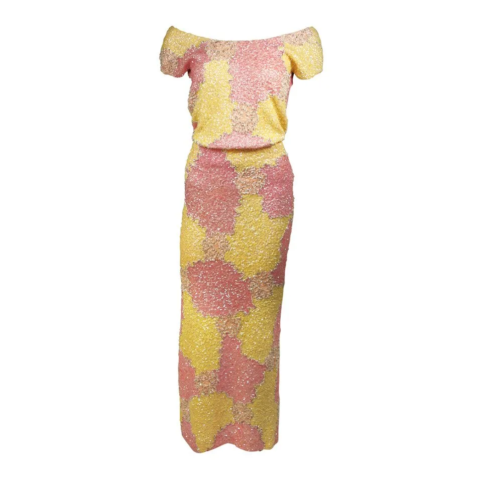 GENE SHELLY'S Yellow and Pink Stretch Wool Abstract Set Size 6-8