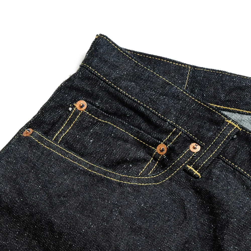 GOLD - RECYCLED WASTE SUVIN COTTON YARN 11.5oz. DENIM 5POCKET WIDE PANTS - GL42472A