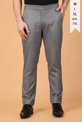 Graphite Checked Comfort Fit Trousers