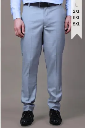 Grey Checked Formal Trousers