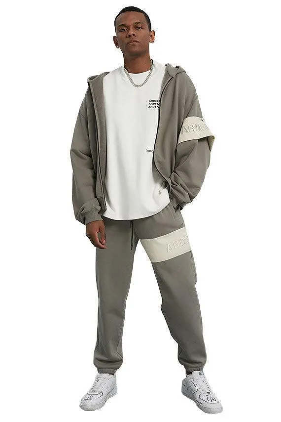 Grey-Green Unisex Badge Sweatpants