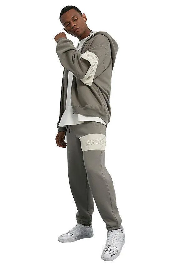 Grey-Green Unisex Badge Sweatpants