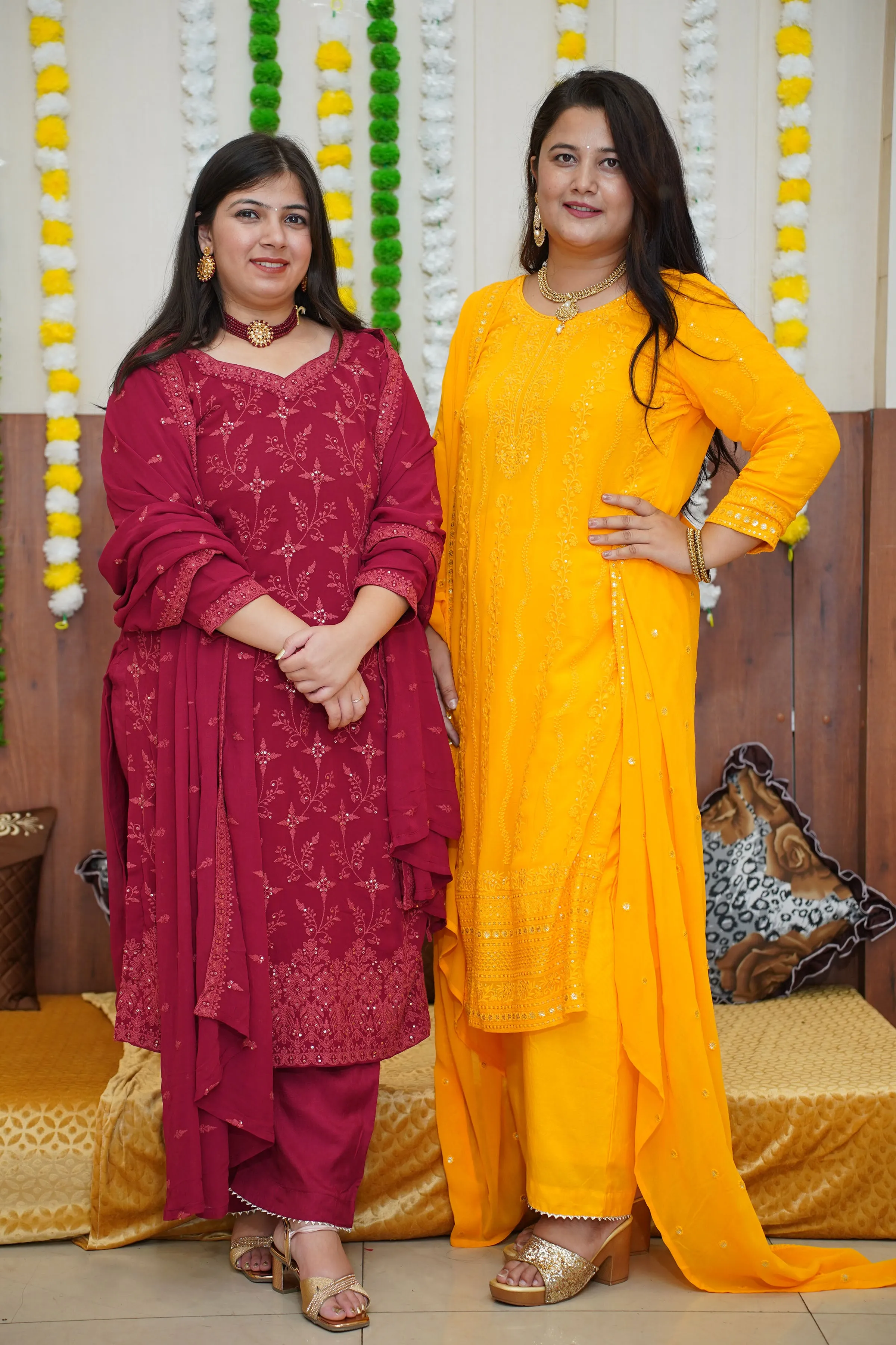 Haldi Yellow Sequined Fancy Suit