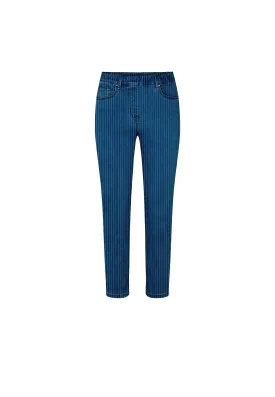 Hannah Regular - Extra Short Length - Blue Denim Stripe