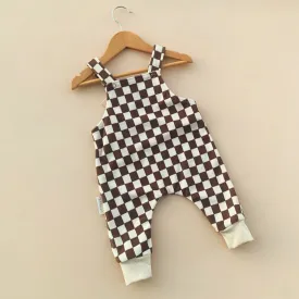 Hazelnut CHECKERBOARD overalls