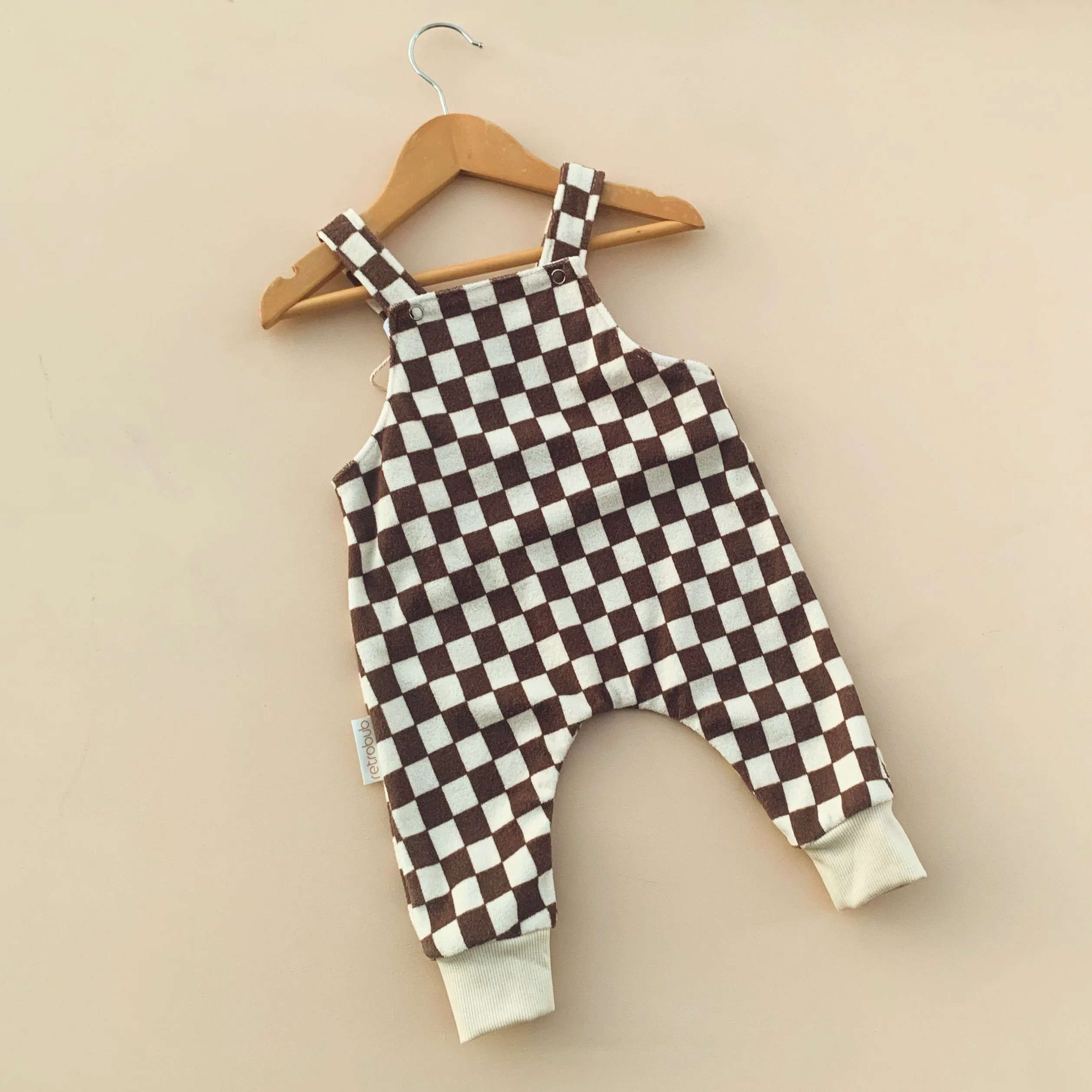 Hazelnut CHECKERBOARD overalls