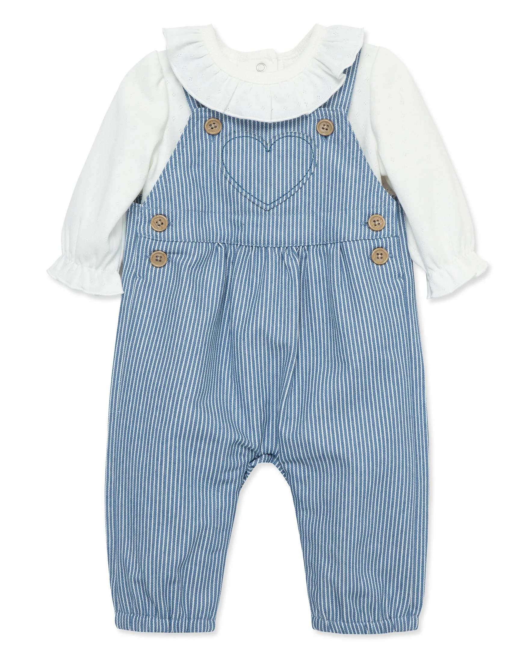 Heart Woven Overall Set (12M-24M)