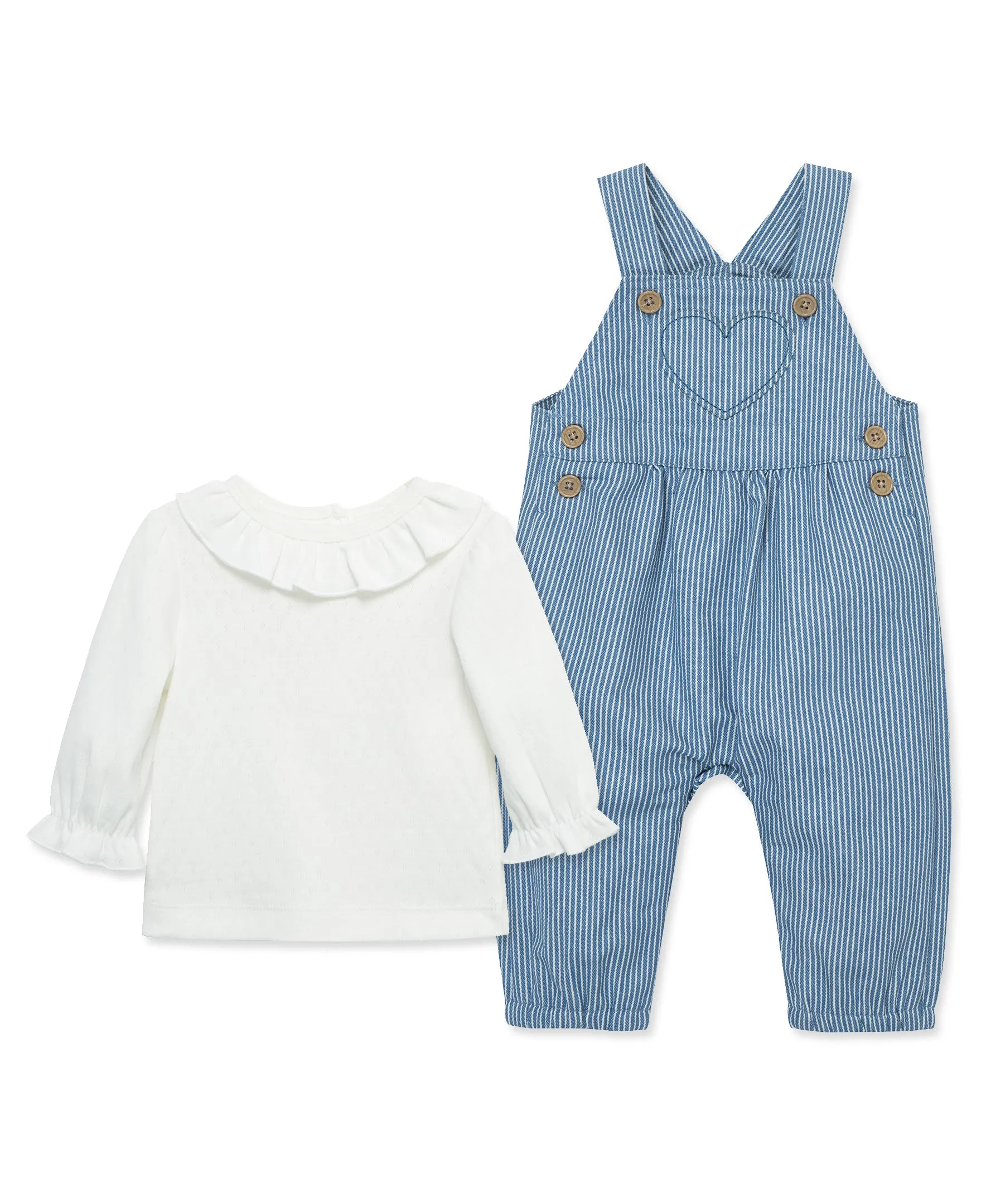 Heart Woven Overall Set (12M-24M)