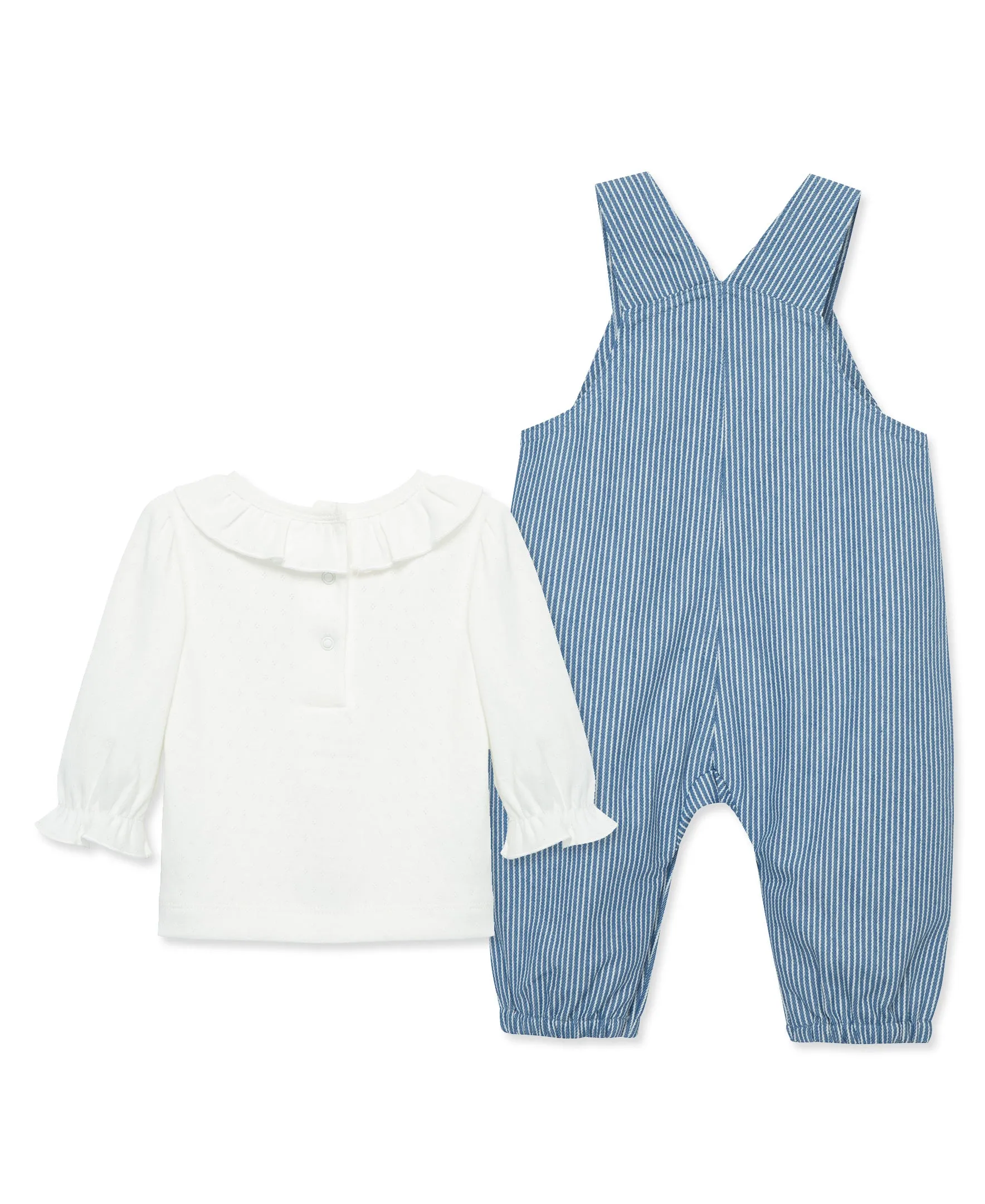 Heart Woven Overall Set (3M-12M)