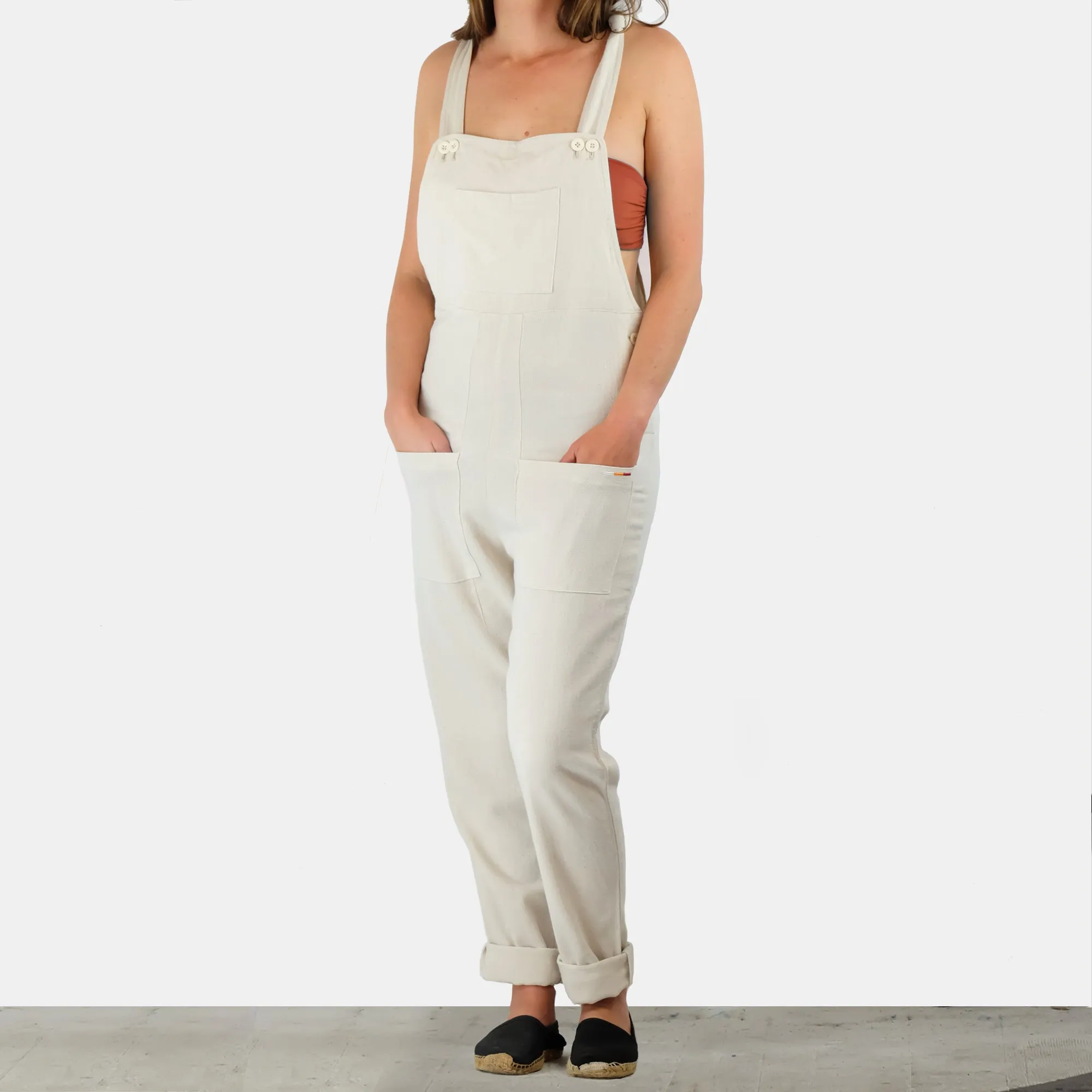 Hemp Cotton Overalls - Ivory