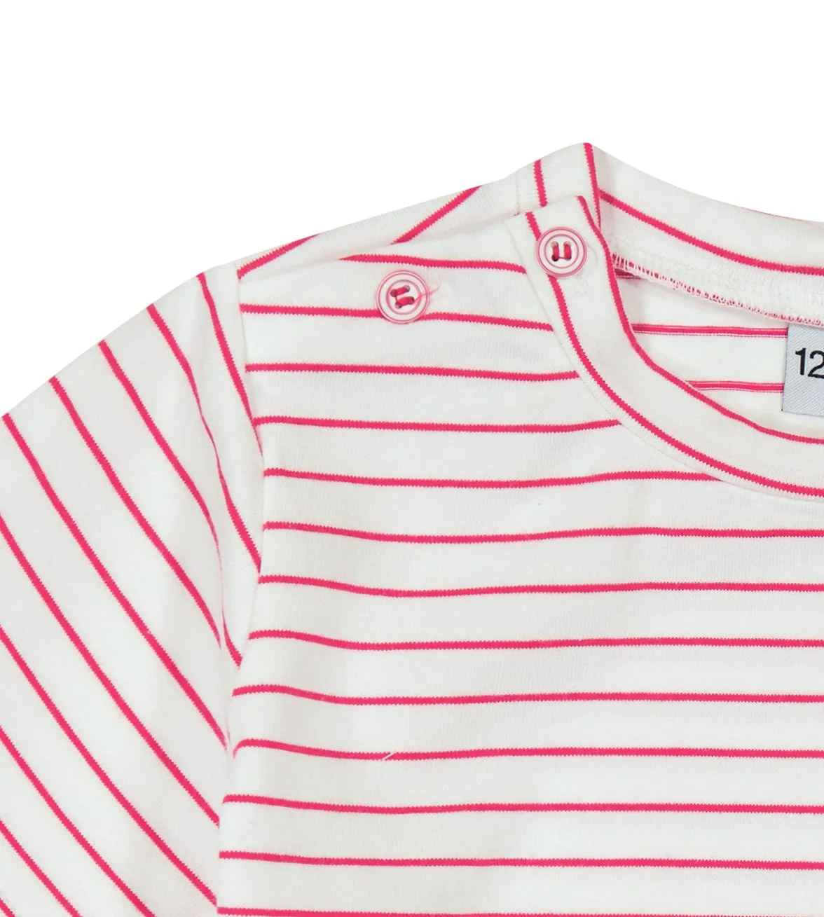 Henry Boys Button Shoulder Tee Red Stripe