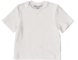 Henry Boys Button Shoulder Tee White Knit