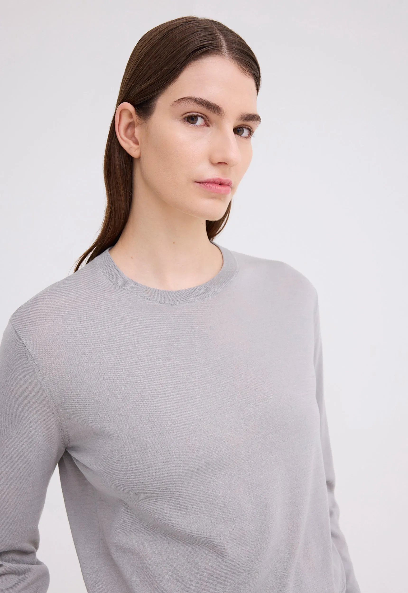 Hex Cotton Sweater - Frost Grey