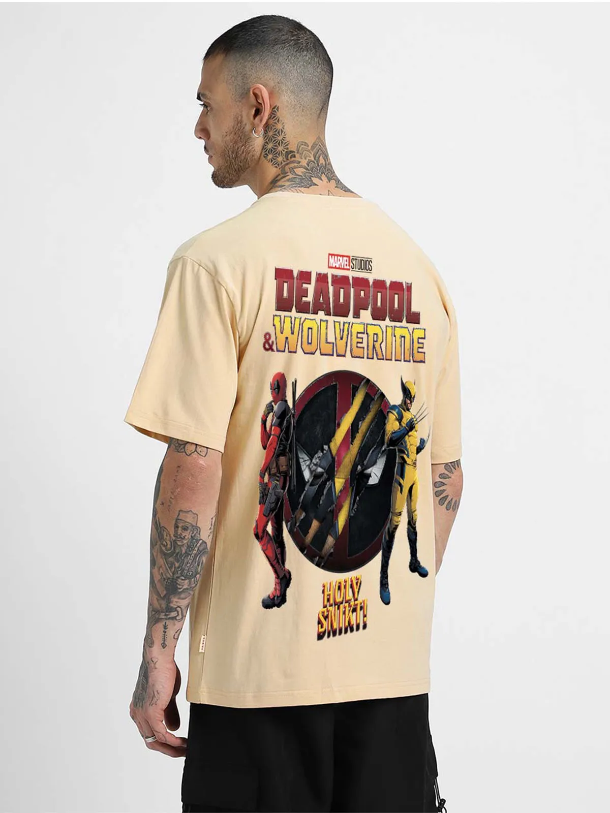 HOLY SNIKT Marvel  Super Hero Swanwhite Oversized Deadpool T-Shirt