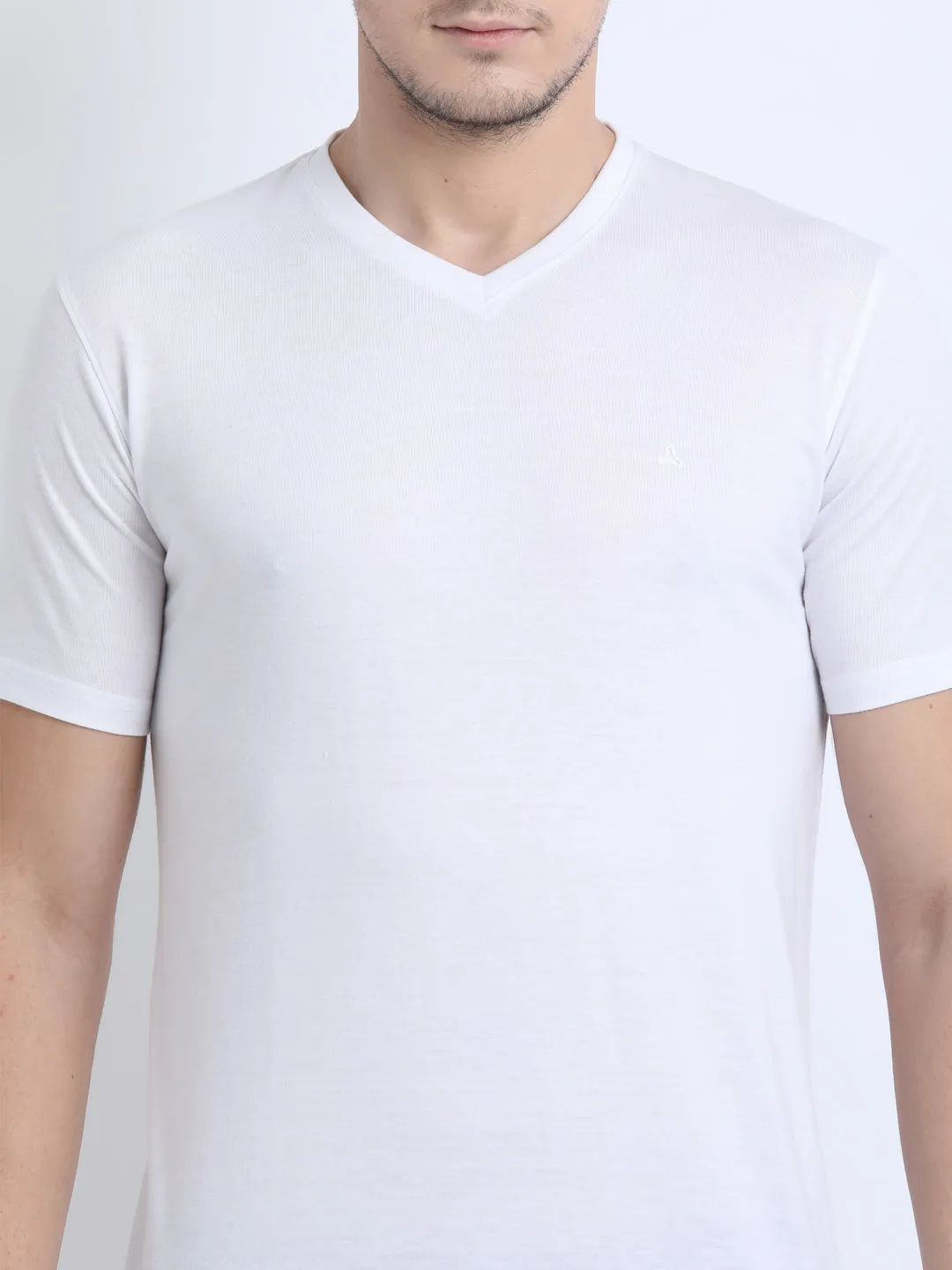 JDC Men's White Solid T.shirt