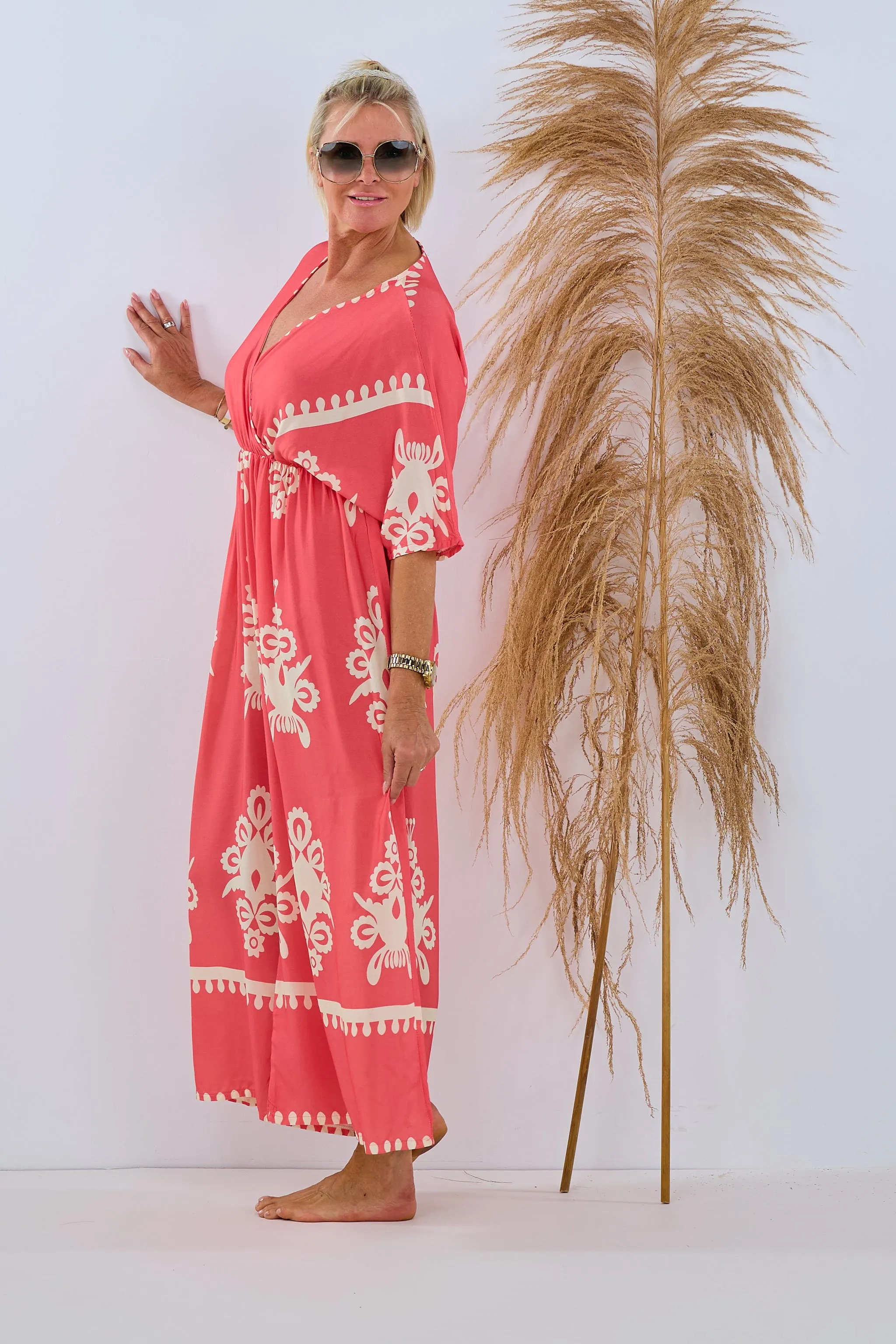 Jumpsuit im Boho-Style, korall-beige