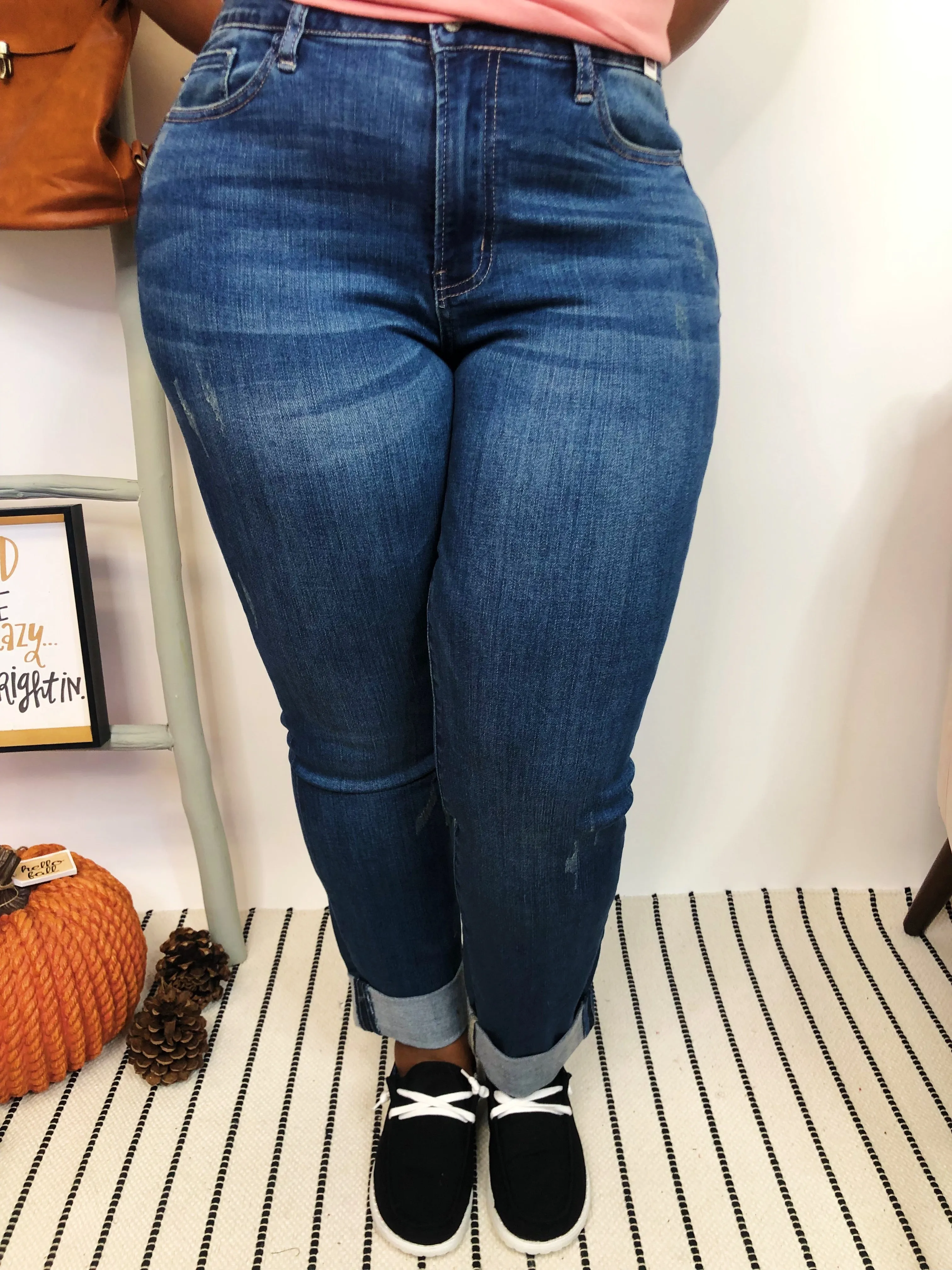 #K952 Double The Cuff Boyfriend Judy Blue Jeans