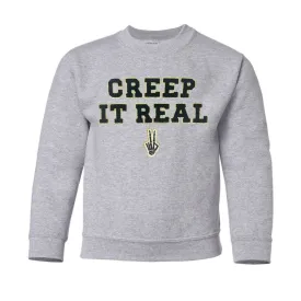 Kids 'Creep It Real' Letter Patch Crewneck Sweatshirt