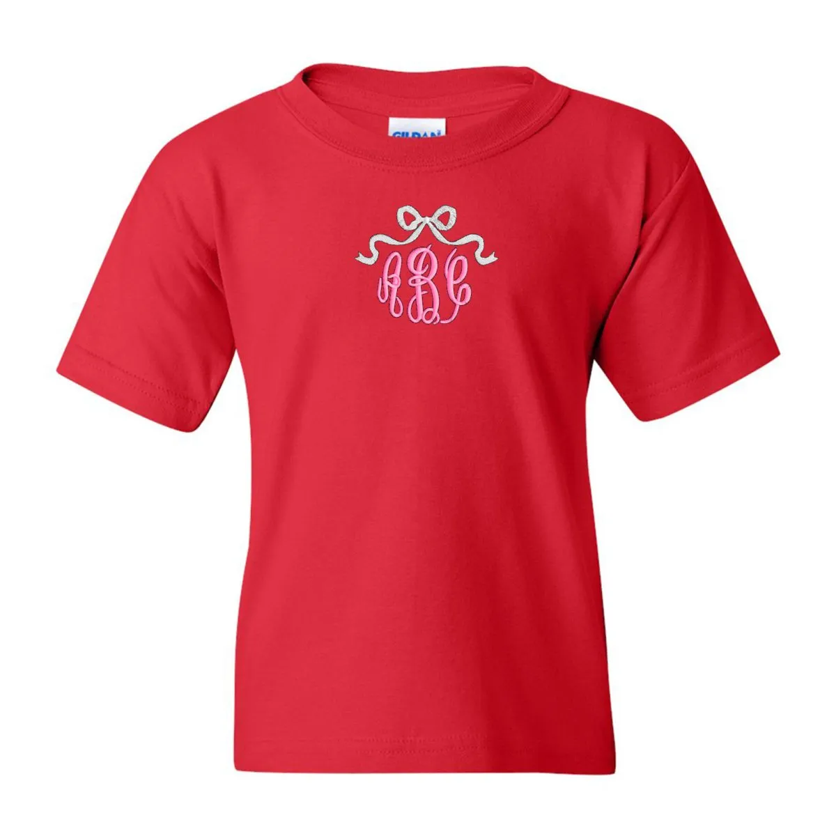 Kids Monogrammed 'Bow' T-Shirt