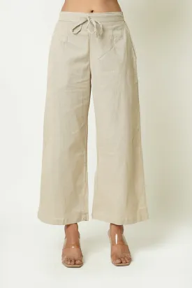 Light Brown Cotton Women's Trousers