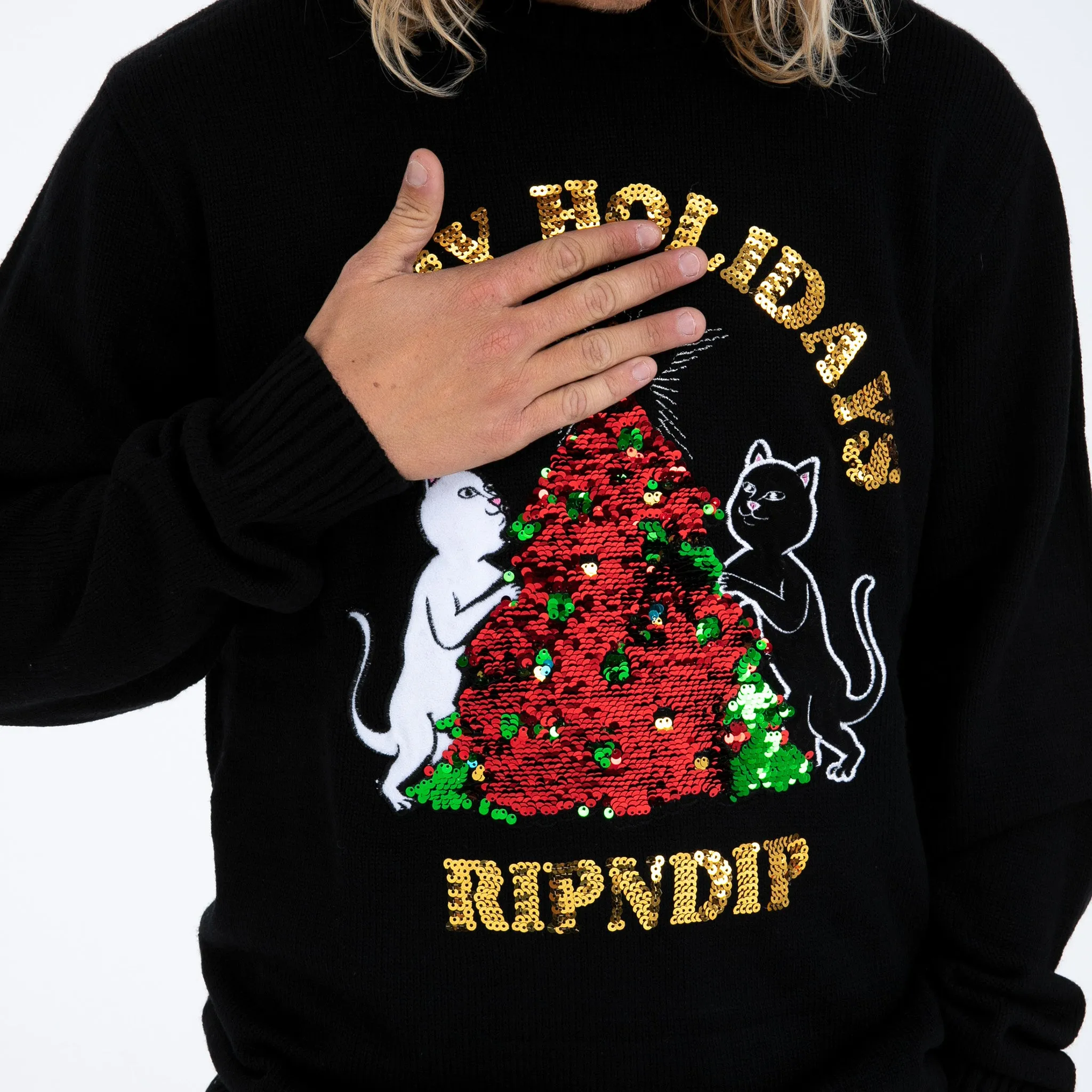 Litmas Tree Knitted Sweater (Black)