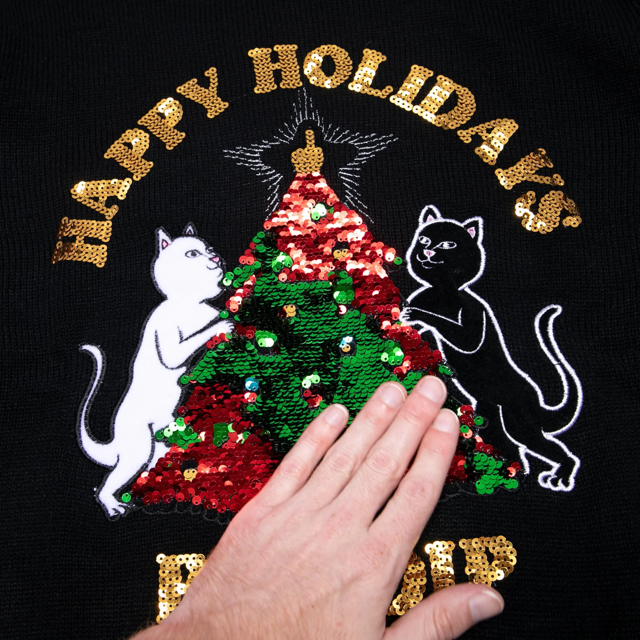 Litmas Tree Knitted Sweater (Black)