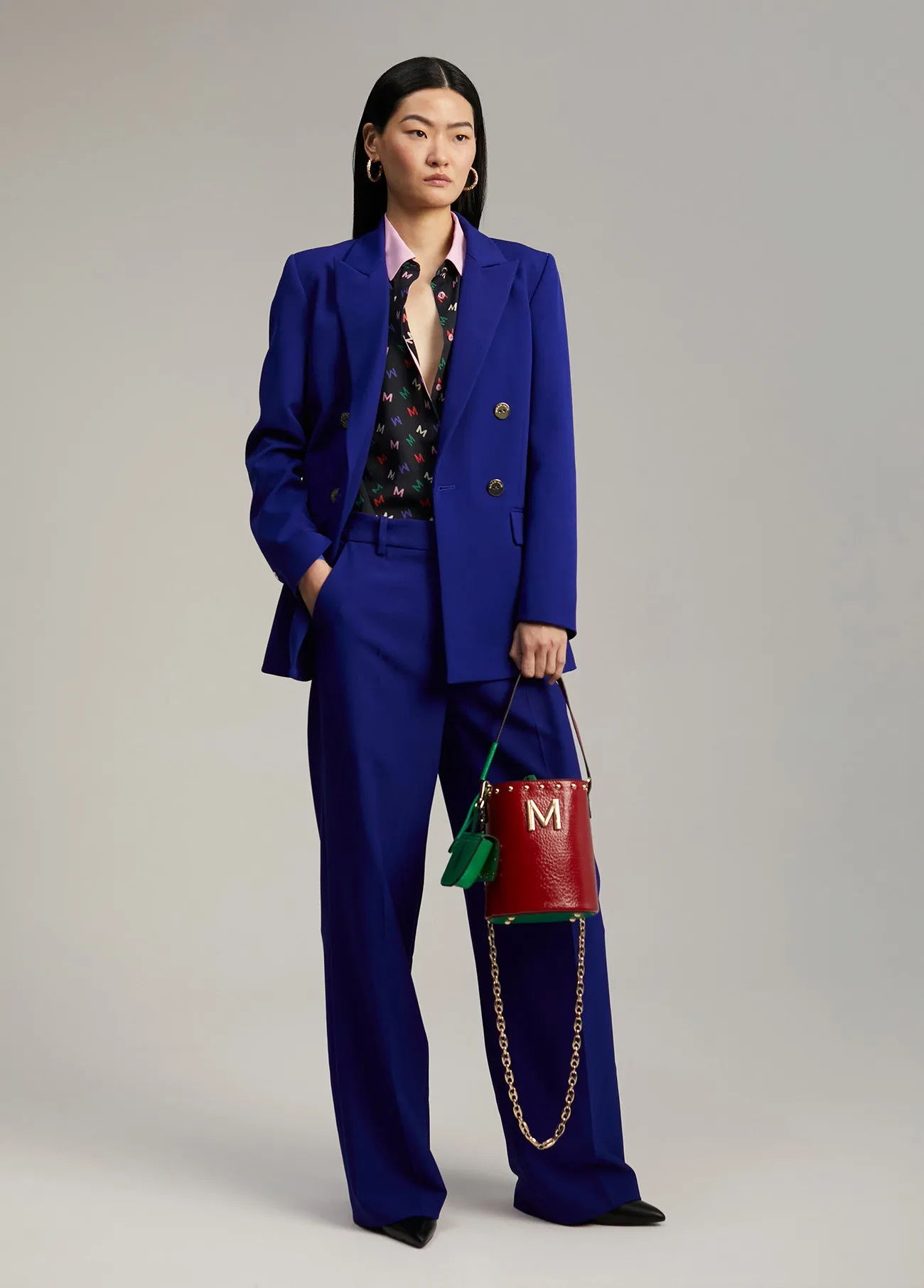 Lola Casademunt Lola Blue Straight Leg Suit Trousers