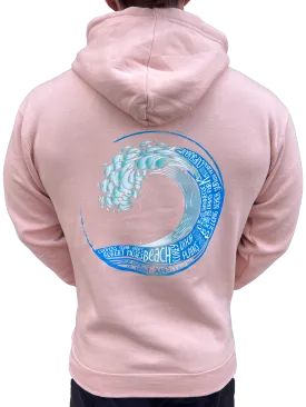 Long Island Strong Beach Wave Hoodie (Salty Pink)