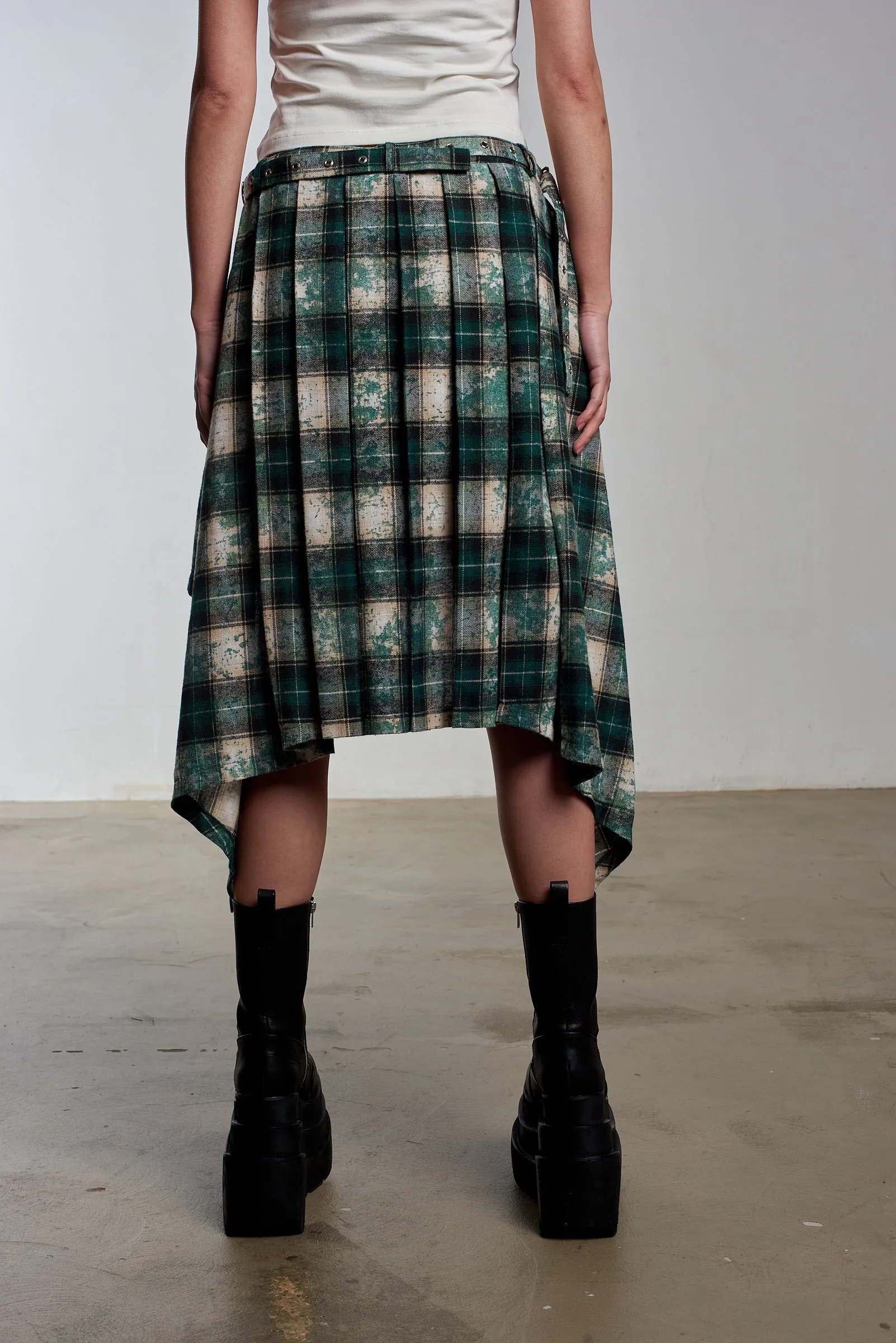 Lore Pleated Tartan Skirt