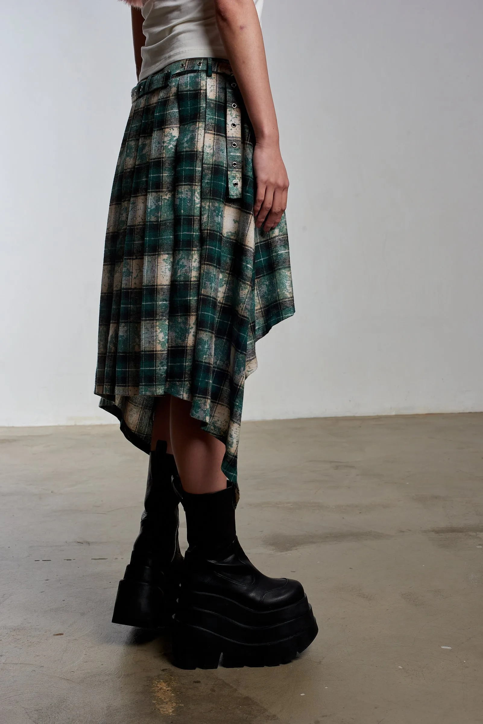 Lore Pleated Tartan Skirt