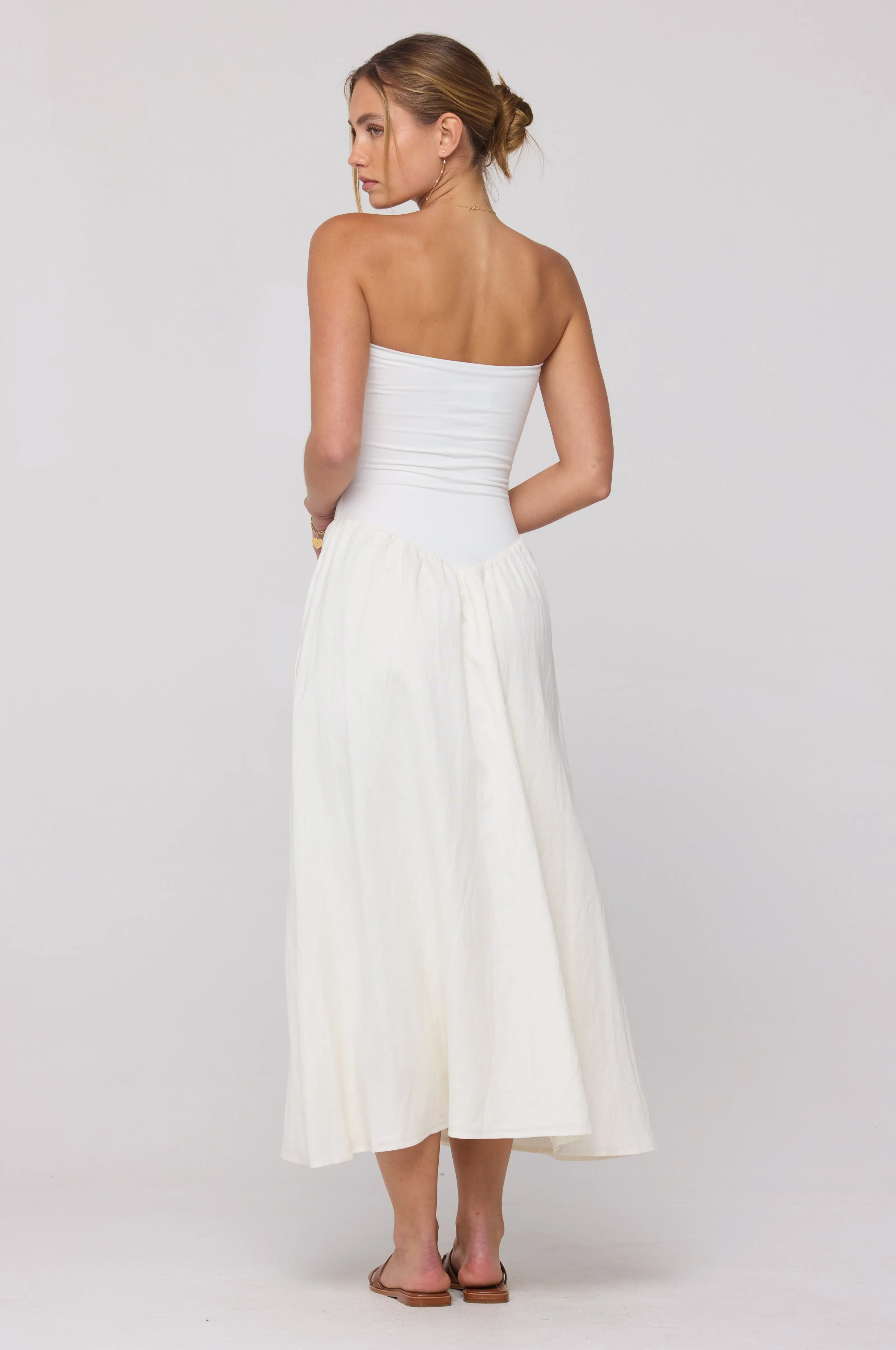 Mackenzie Dress in White Linen