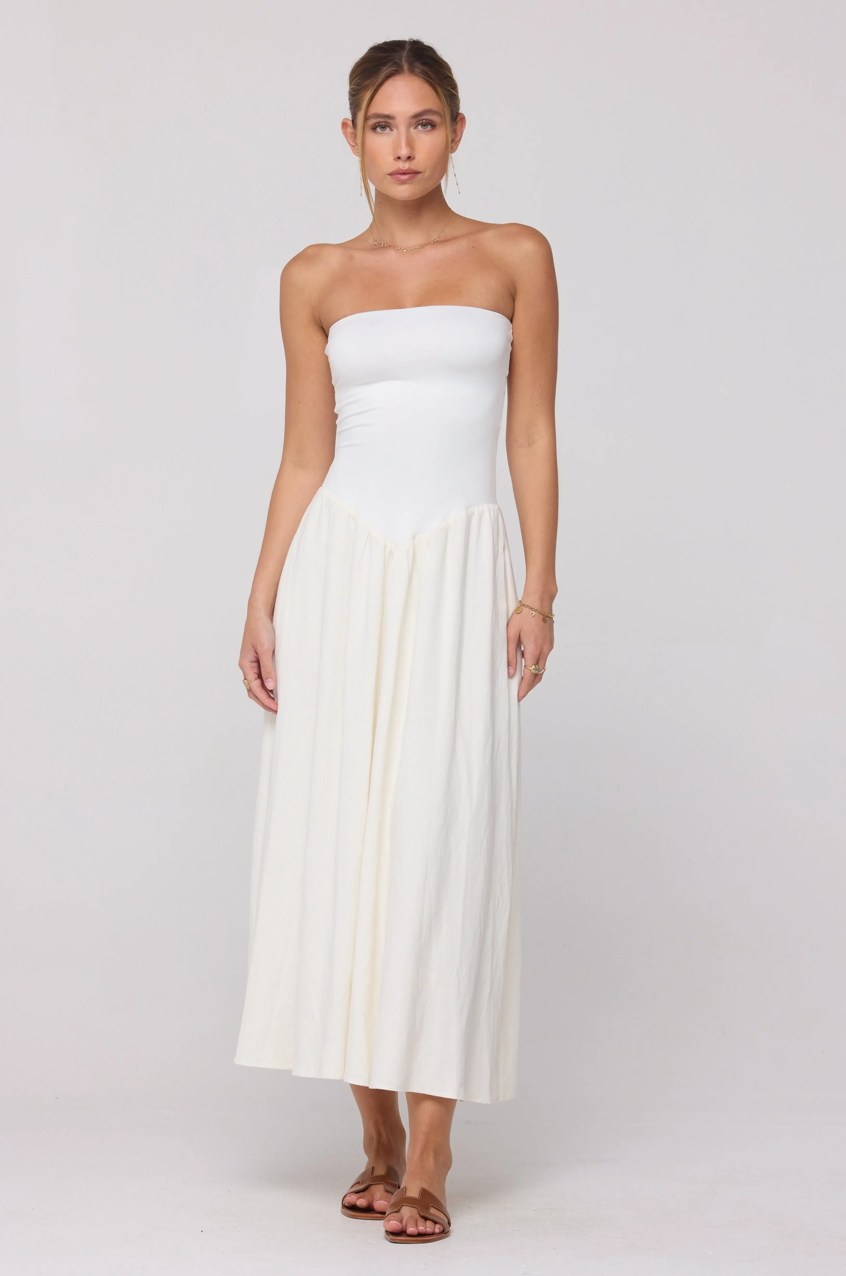 Mackenzie Dress in White Linen