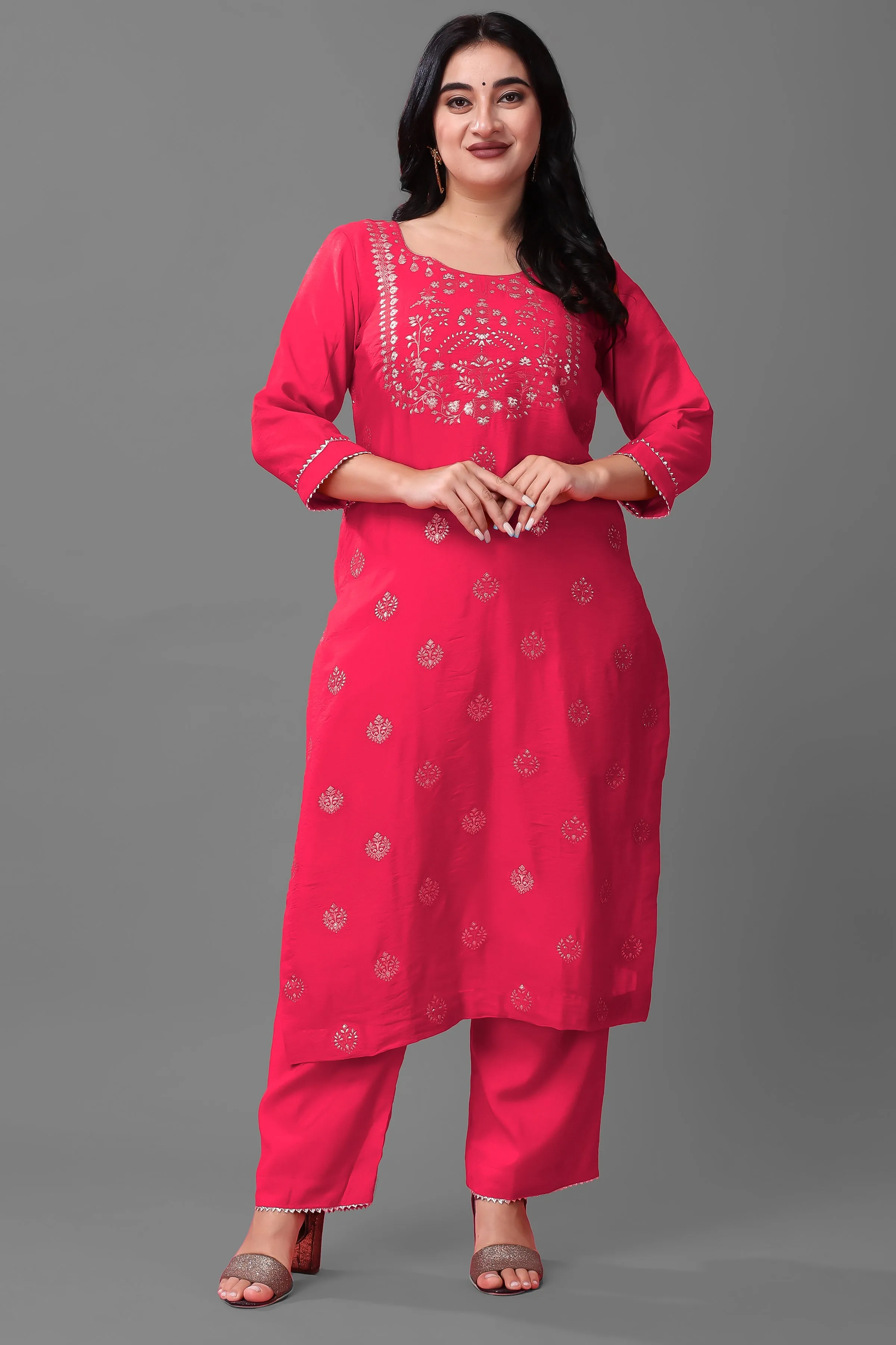 Magenta Majesty Silk Suit Set