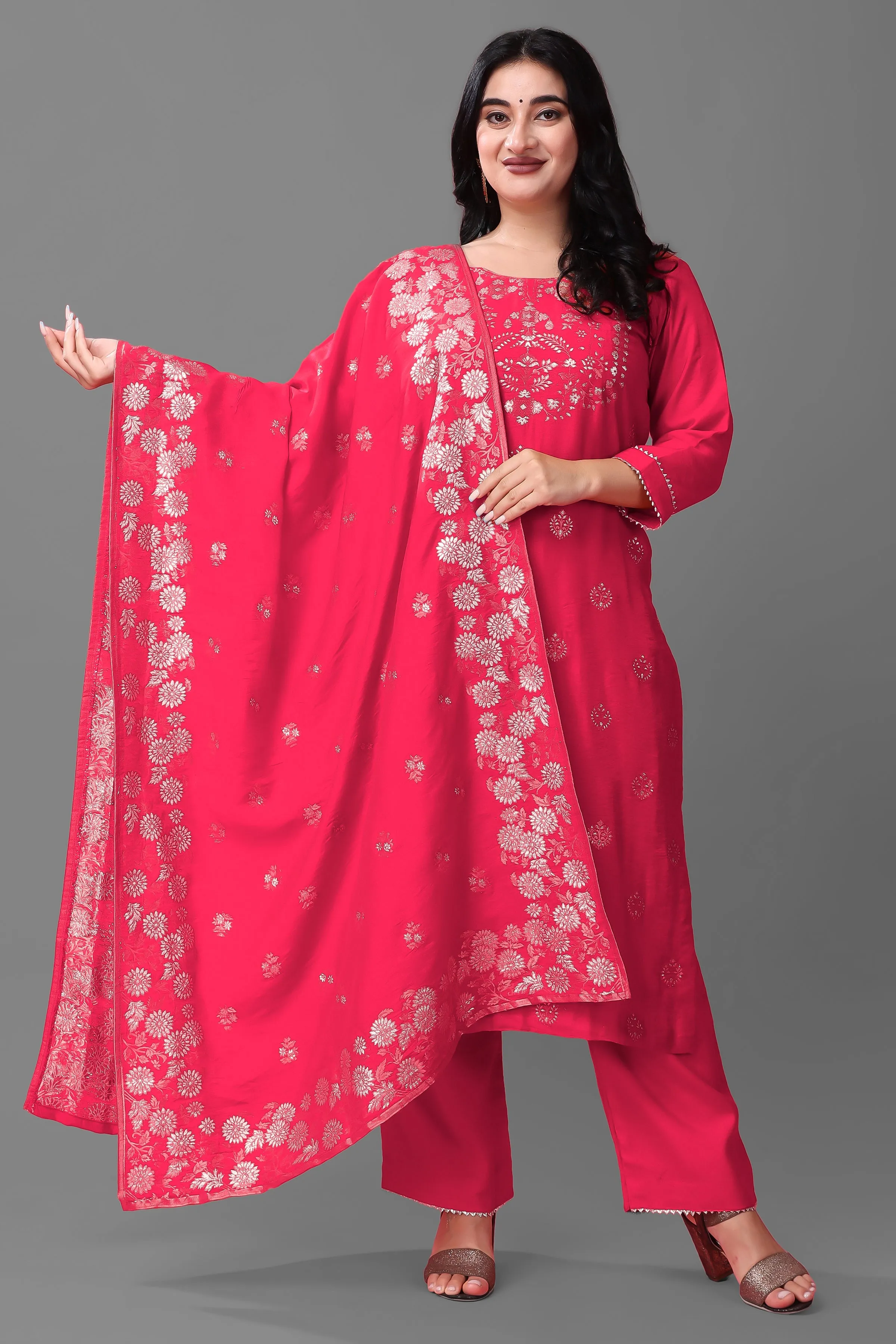 Magenta Majesty Silk Suit Set