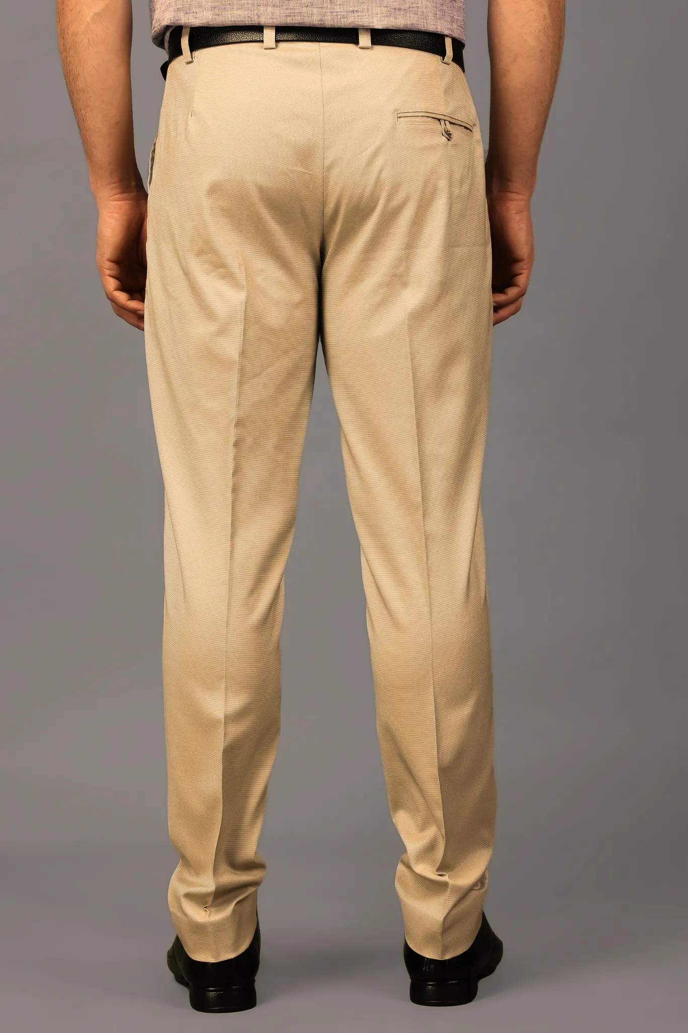 Maple Beige Textured Stretch Trousers