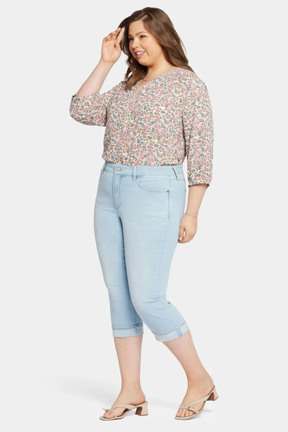 Marilyn Straight Crop Jeans In Plus Size - Brightside