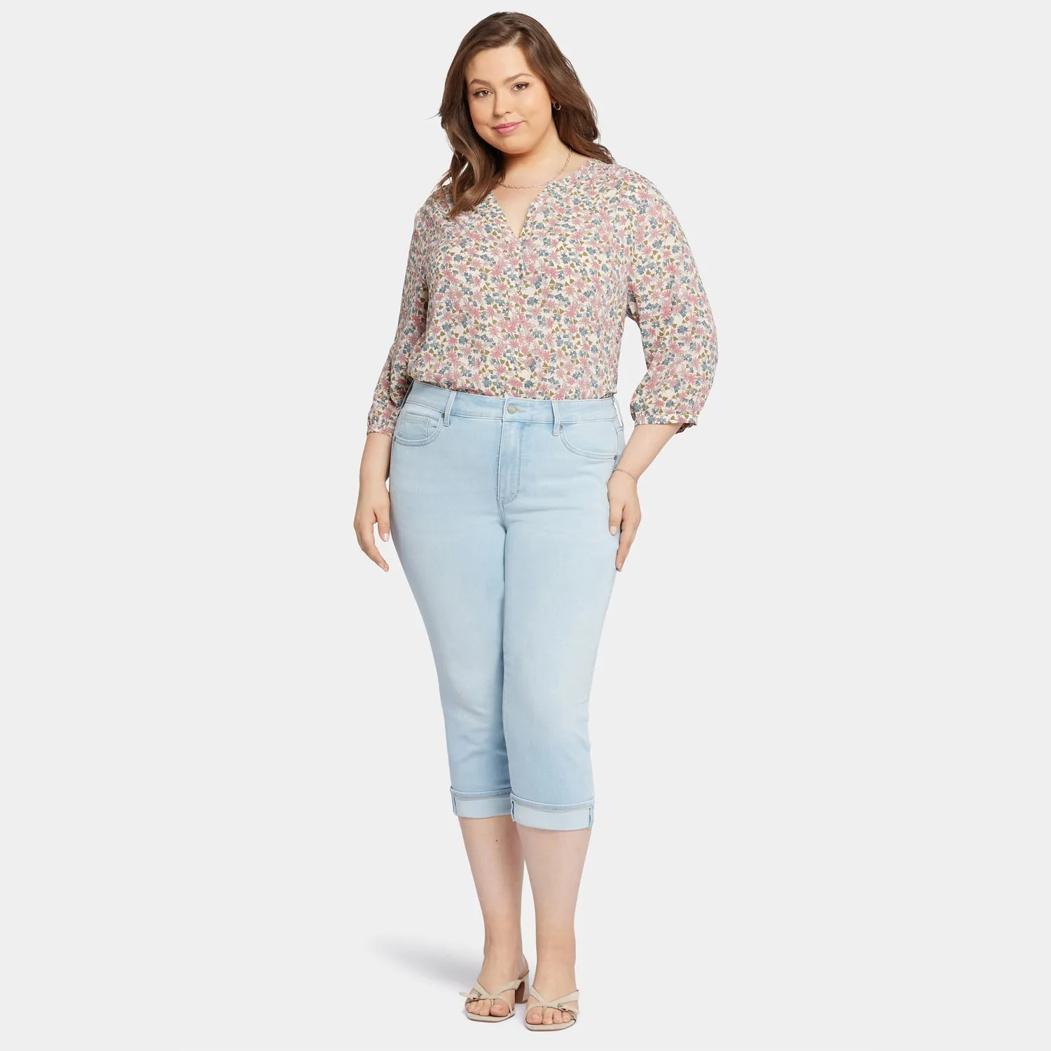 Marilyn Straight Crop Jeans In Plus Size - Brightside