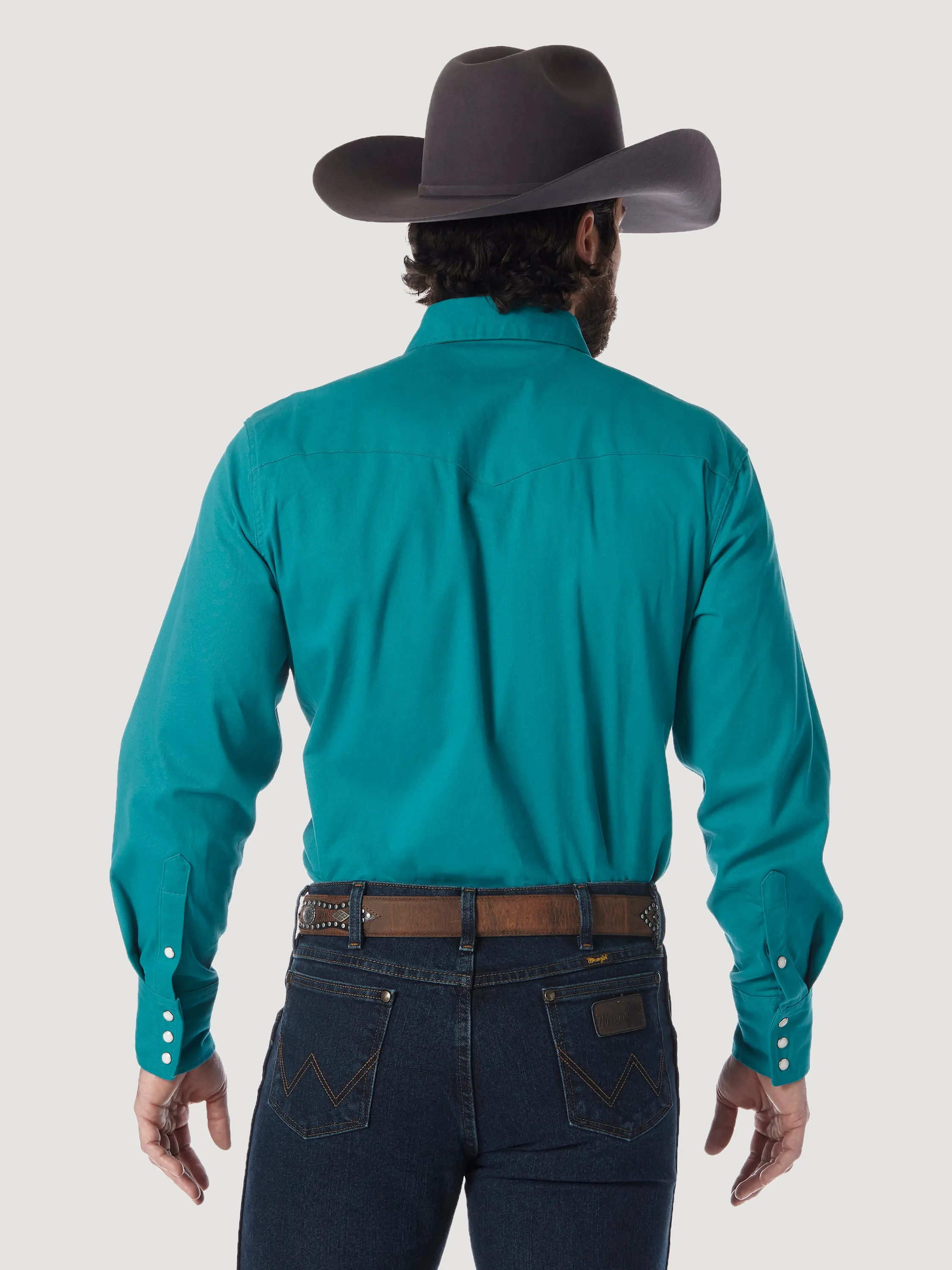 Men’s Authentic Cowboy Cut Work Western Shirt (MACW02G)- Turquoise