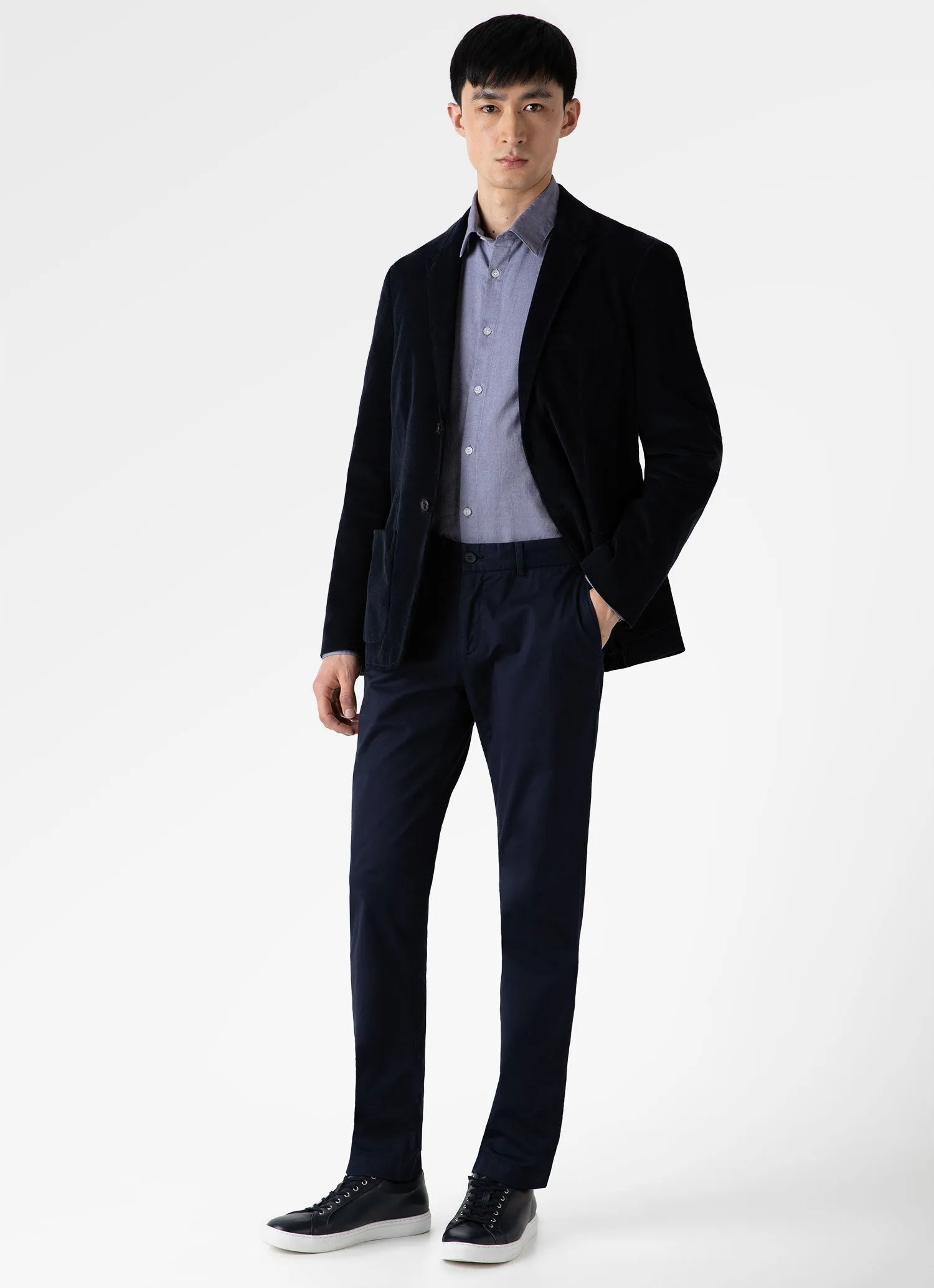 Men's Fine Corduroy Blazer in Navy