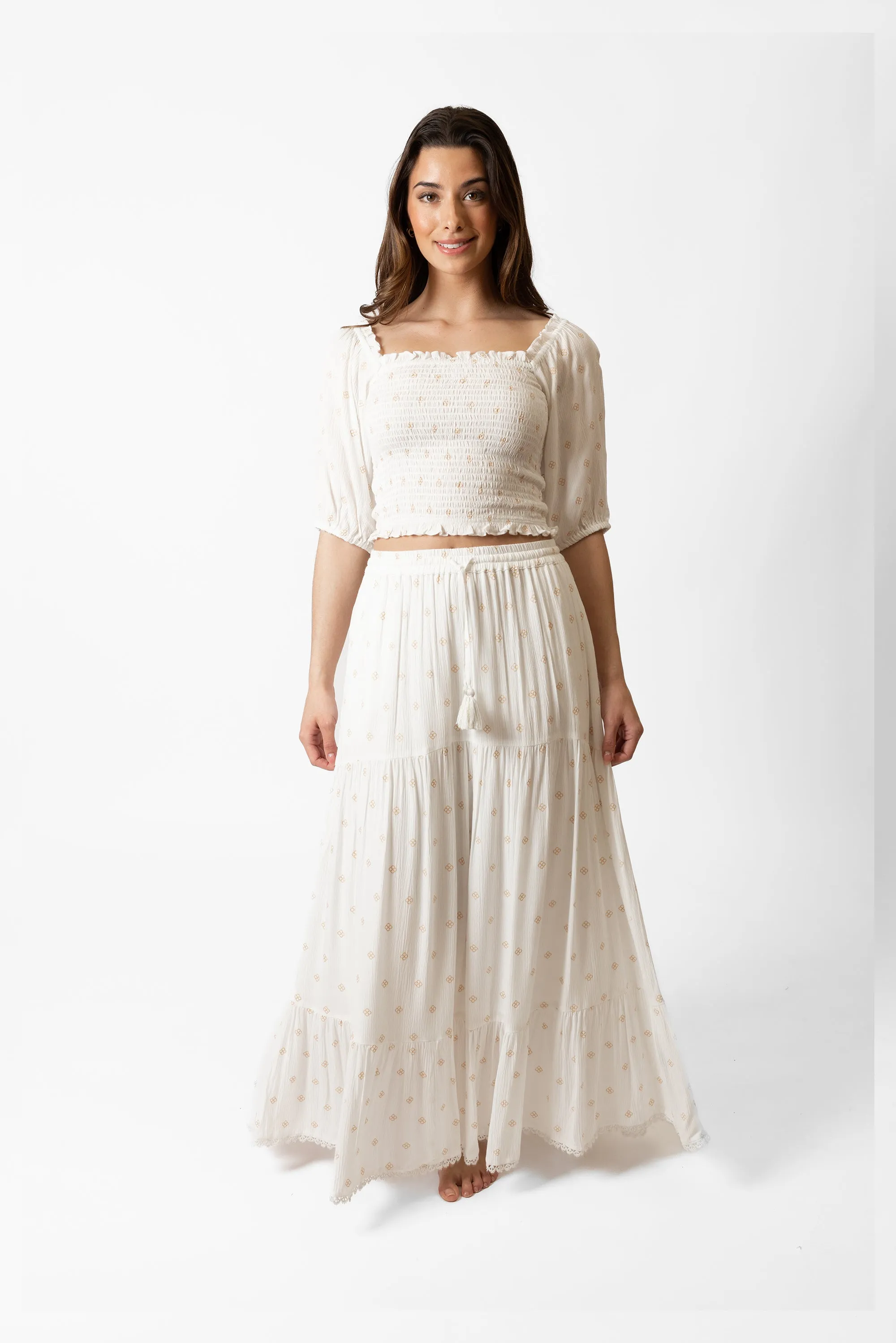 Miami Shine Tiered Maxi Skirt