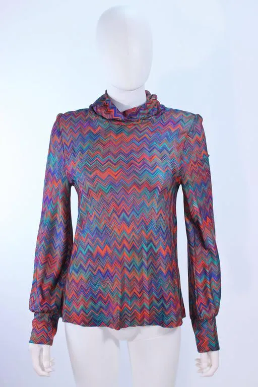 MISSONI 5 pc Purple, Turqouise Zig Zag Knit Ensemble Size 6-8